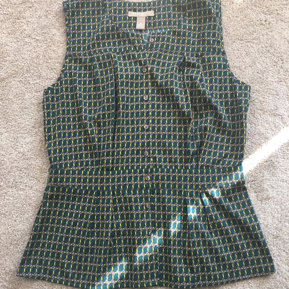 Banana Republic Geometric Peplum Top